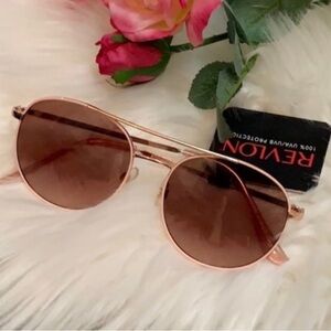 Rose Gold Round Metal Framed Women’s Sunglasses NEW!